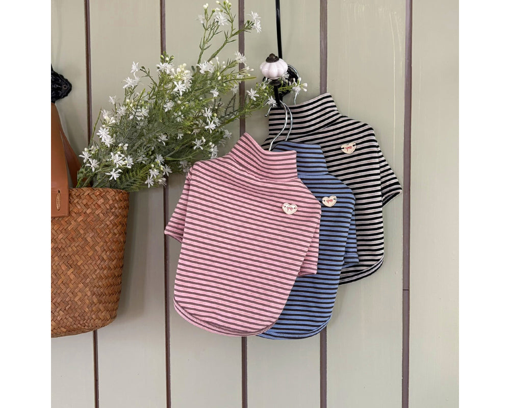 Striped Turtle Neck