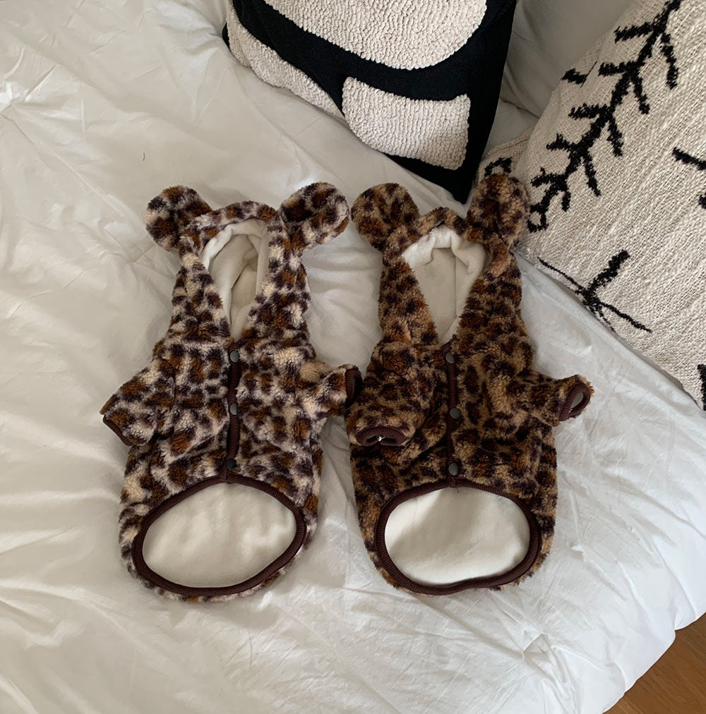 Leopard Bear Hoodie Jacket