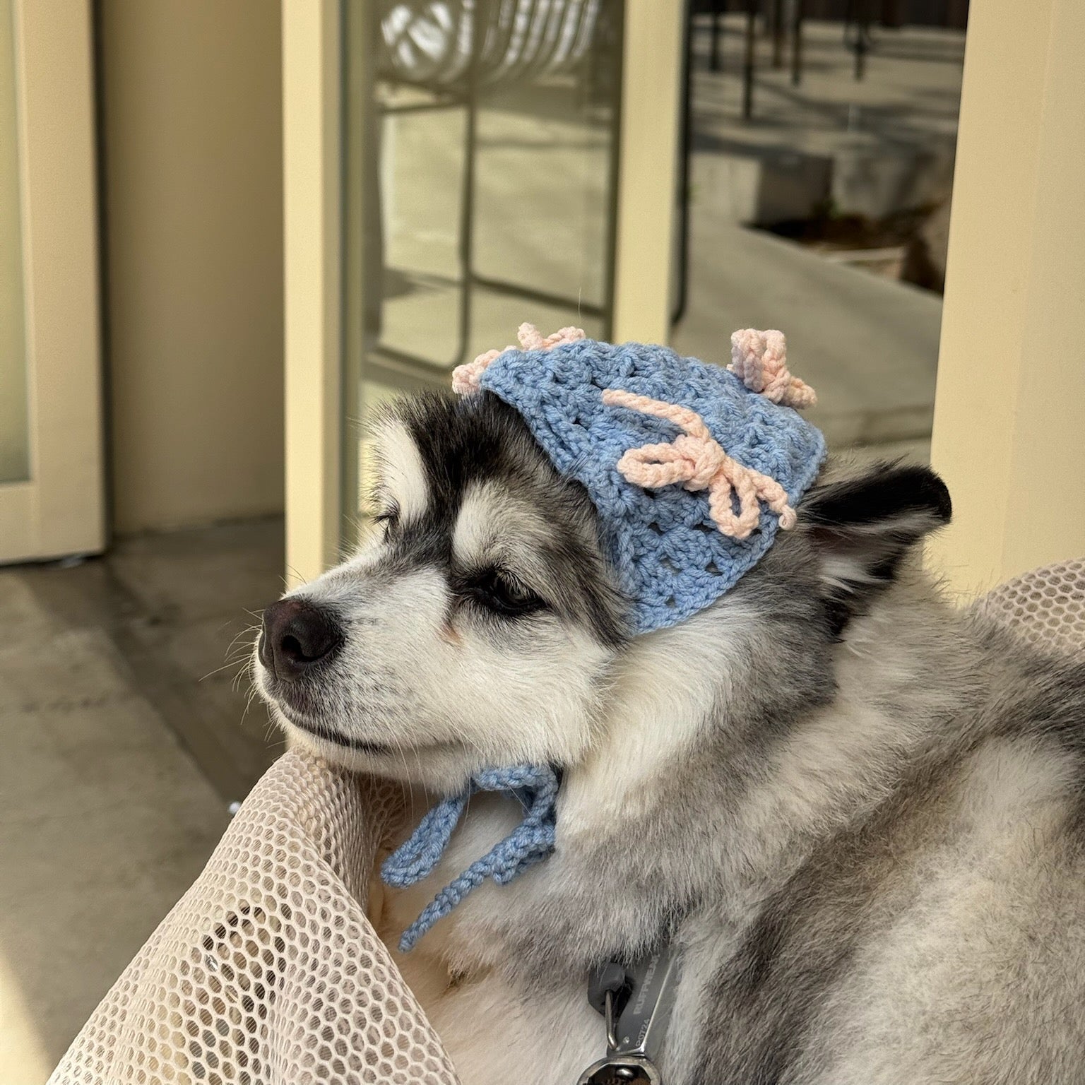 Knitted Ribbon Bonnet