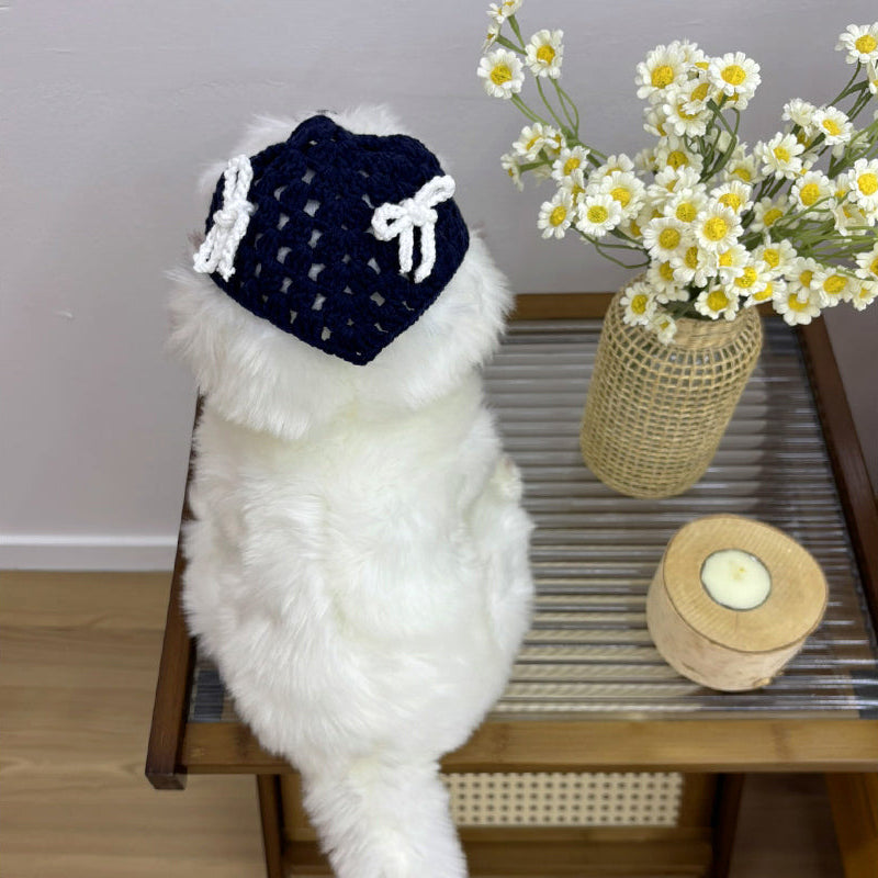 Knitted Ribbon Bonnet
